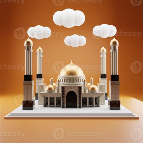 3d Mosque with Background 13100825 Stock Photo at Vecteezy