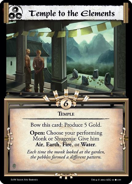 Temple To The Elements Card L5r Legend Of The Five Rings Wiki Fandom