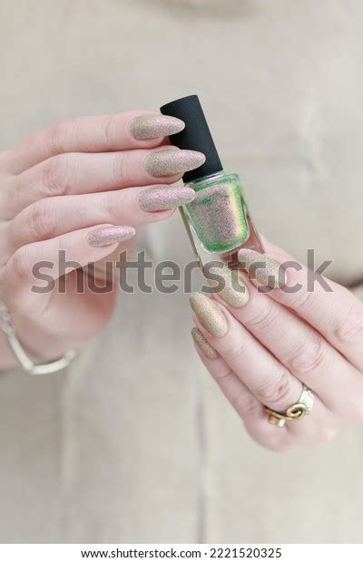 Female Hand Long Nails Nude Beige Stock Photo 2221520325 Shutterstock
