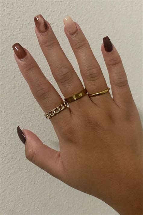 Brown Nude Nails In 2024 Brown Nail Art Girly Acrylic Nails Marble Acrylic Nails