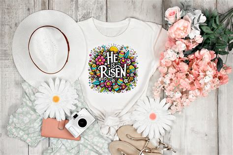 Bright Floral He Is Risen Png Design Graphic By Artmix · Creative Fabrica