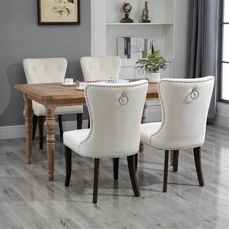 Dining Room Chairs Set Of Tufted Upholstered Dining Chairs With