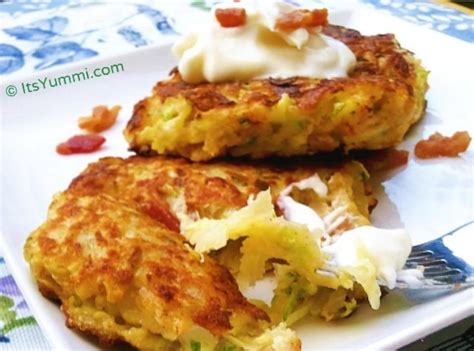 Zucchini Bacon And Potato Pancakes Just A Pinch Recipes