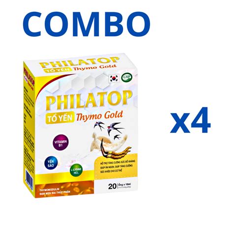 Combo 4 Philatop Tổ Yến Thymo Gold Mediphar (h/20o/10ml)