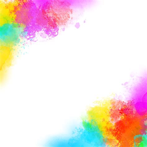 Colorful Holi Powder Smoke Border Holi Powder Frame Png Transparent