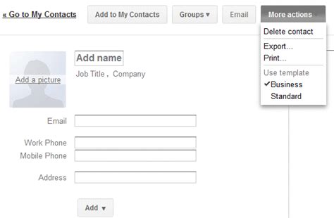 Templates for Google Contacts