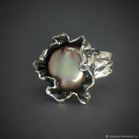 Серебряное кольцо с жемчугом Волан в интернет-магазине на Ярмарке ...