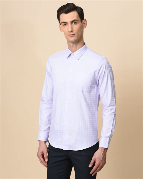 Cotton Lilac Slim Fit Shirt