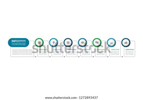 Vector Infographic Template Horizontal Diagram Graph Stock Vector