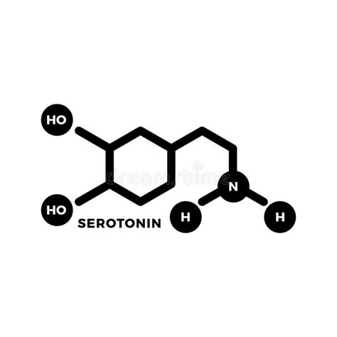 Serotonin Human Hormone Molecule Isolated Vector Illustration Stock