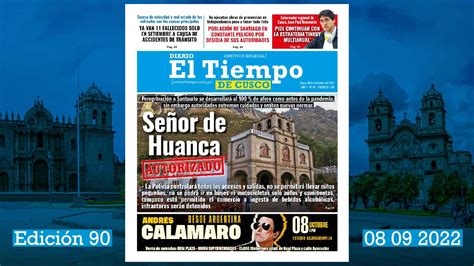 Diario El Tiempo de Cusco Edición 090 Jueves 08 09 2022 Diario El