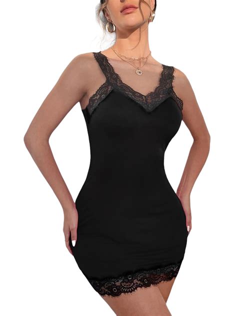Skksst Womens Babydoll Lingerie Nightie Gown Lace Underwear Pajamas Cami Dress Walmart