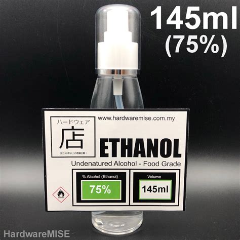 Ethanol Alcohol 75 Spray Hand Sanitizer Food Grade Undenatured Ethyl