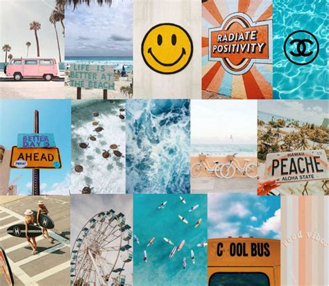 cute collage bright summer aesthetic wallpaper