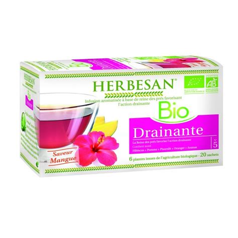 Infusion Bio Drainante 20 Sachets Herbesan