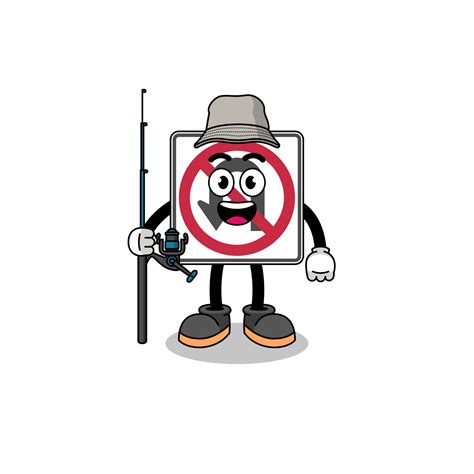 Mascot Illustration of no U turn road sign fisherman 19975218 Vector ...