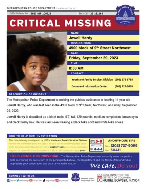 14 Year Old Reported Missing In Dc