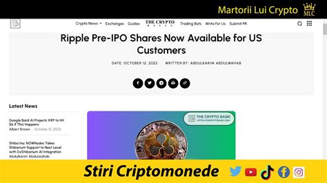 Stiri Crypto XRP Non Securitate Ripple IPO Procesul FTX Vechain