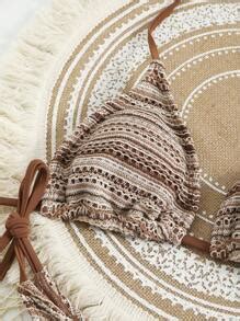 Swim Mod Women Pcs Set Bohemian Style Crochet Swimwear Bikini Set Cover Up Shorts Outfits