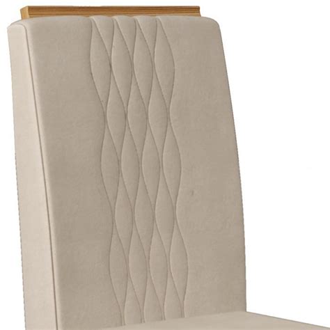 Kit Cadeiras De Jantar Carvalho Europeu Suede Nude DJ Moveis MadeiraMadeira