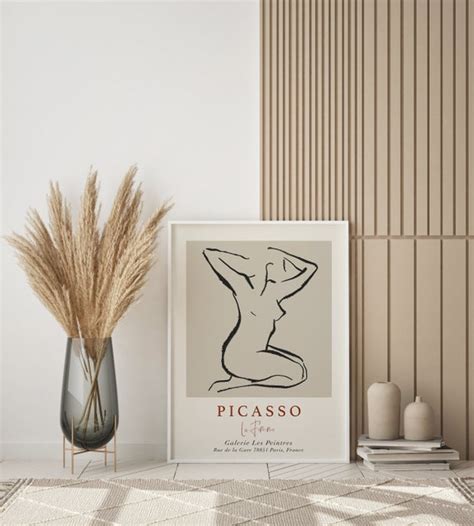 Picasso Nude Exhibition Poster Picasso Line Art Print Modern Etsy