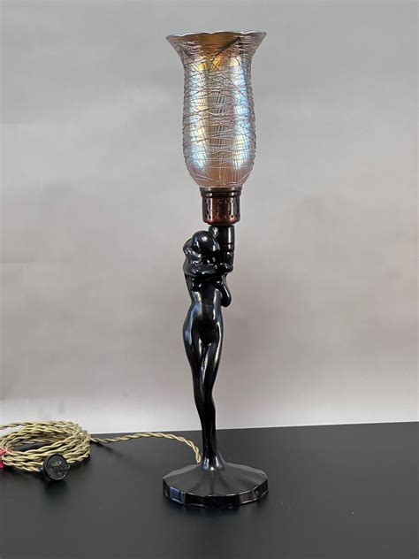 Frankart Art Deco Nude Standing Nymph Lamp Etsy