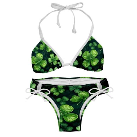 Saint Patrick S Day Swim Wear Bikini Set With Detachable Sponge