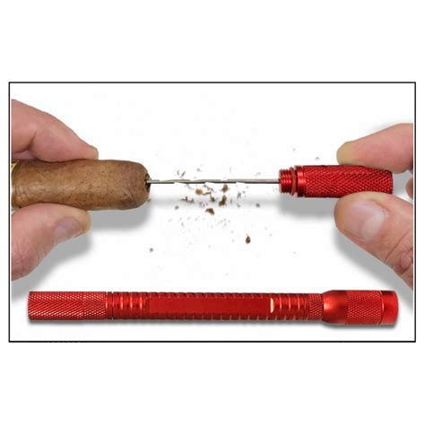 Cigar Draw Tool With Twin Punch Cutters And Nubber To Hold Short Cigars