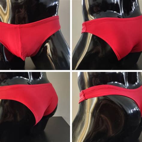 Yellow Men S Swim Bikini Brief Half Back Cheeky Thong By Etsy