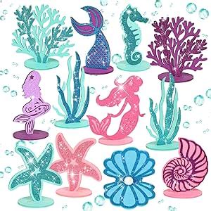 Amazon 26Pcs Mermaid Birthday Decorations Felt Table Centerpiece