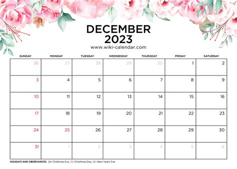 Printable December Calendar Templates With Holidays