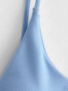 ZAFUL Textured Underwire High Cut Bikini Swimsuit In LIGHT SKY BLUE