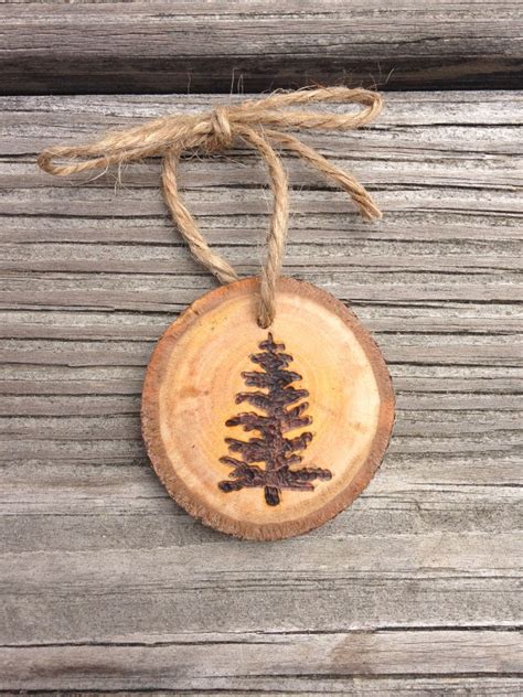 Pine Tree Wood Burned Ornament By Downtoearthcraft On Etsy