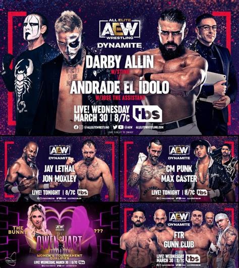 Card For Tonights Aew Dynamite Updated Squaredcircle