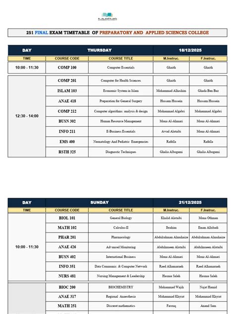 Usu Final Exam Schedule