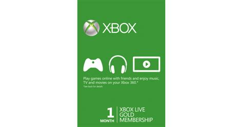Купить карту подписки Xbox LIVE Gold на 1 месяц (Пробная) в магазине ...