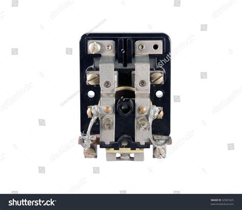 electrical contact switch isolated  white stock photo