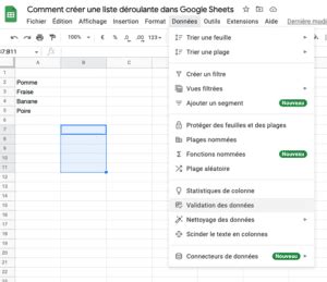 Comment Cr Er Une Liste D Roulante Dans Google Sheets Tout Sur Google