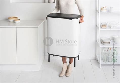 Ведро для мусора Brabantia Bo Touch Bin Hi 60 л, White | Мусорное ведро ...