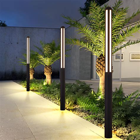 Minimalist Waterproof Led Black Modern Residential Outdoor Pole Lights