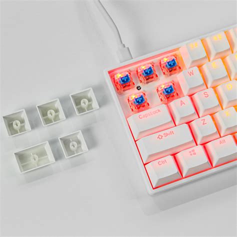 Zifriend T68 68 Keys Mechanical Keyboard RGB Backlit Hot Swappable White Vibe Gaming