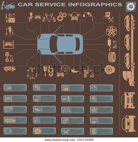 Car Service Repair Infographics Vector Illustration เวกเตอร์สต็อก