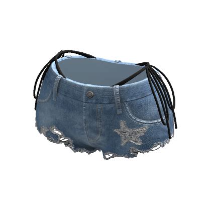Y2K Ripped Light Denim Shorts W Black Bikini Roblox
