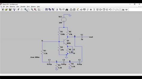 Design Of Rc Phase Shift Oscillator Using Ltspice Youtube