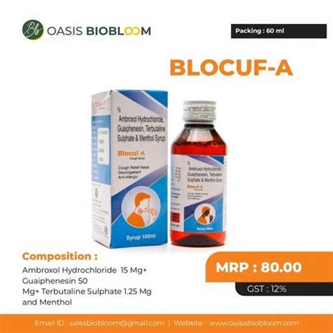 100ml Blocuf A Syrup At 120 Bottle Guaiphenesin Syrup In Panchkula