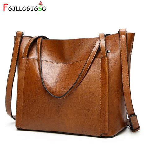 Fgjllogjgso Women Pu Leather Shoulder Bag Female Large Tote Handbag Business Sac Ladies