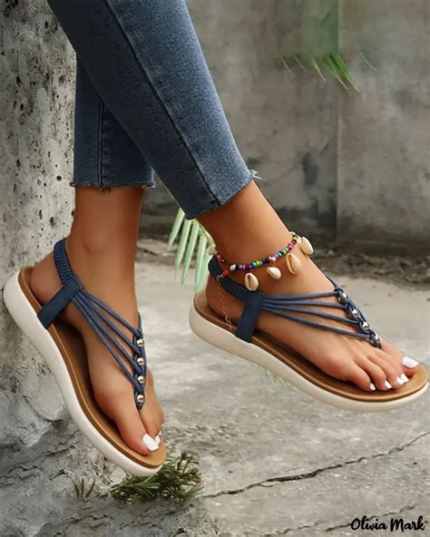 Olivia Mark Braided Toe Beaded Sandals Beaded Sandals Sandals