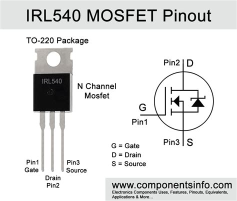 IRL540 MOSFET Pinout, Applications, Equivalents, Features ...