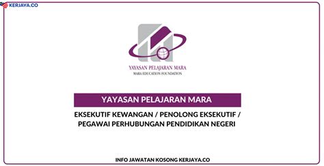 Jawatan Kosong Terkini Yayasan Pelajaran Mara Eksekutif Penolong