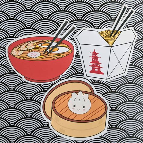 Takeout Noodles Sticker Waterproof Matte Vinyl Japanese Etsy